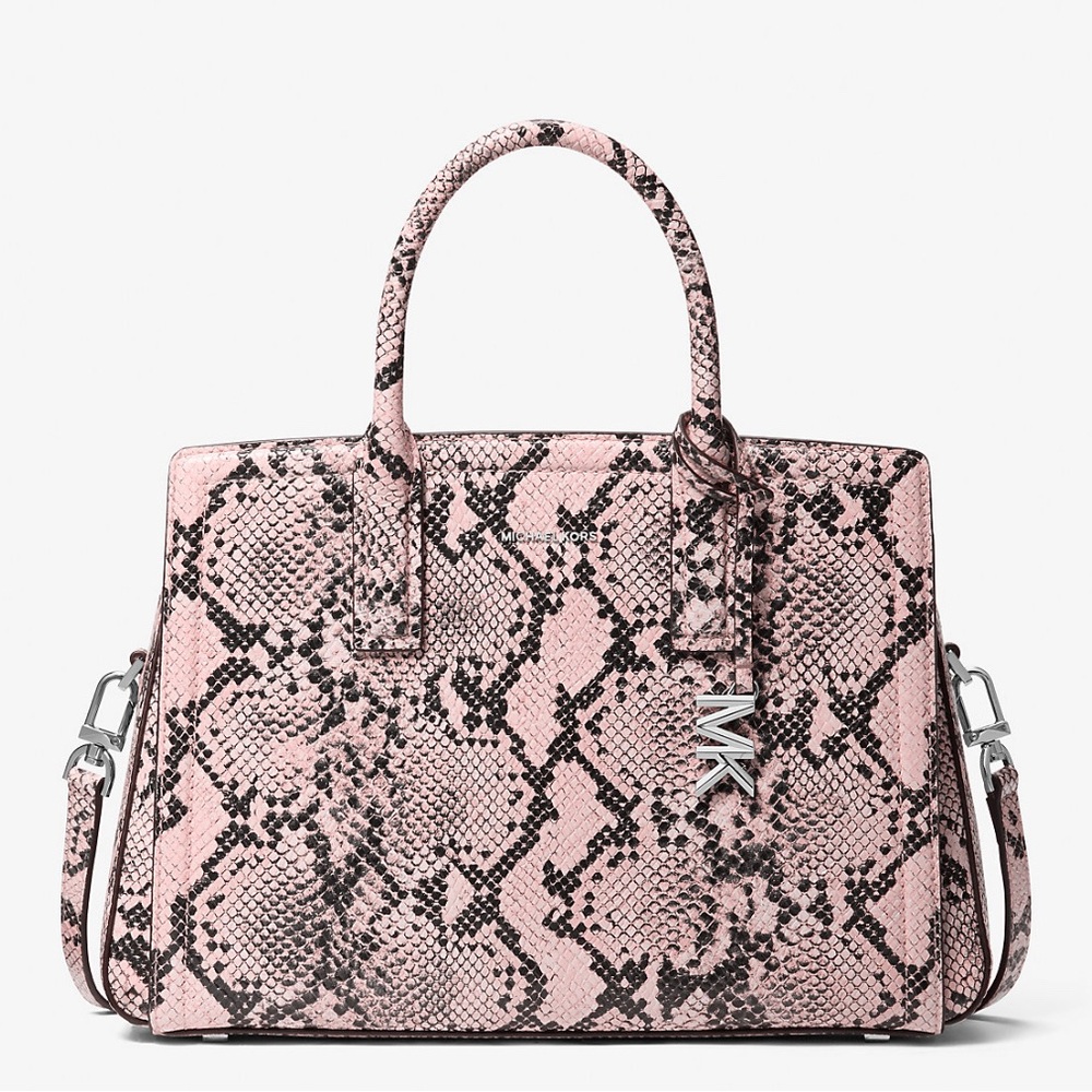 Michael Kors Pink Satchel Snake Print
